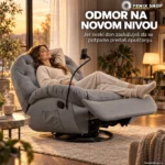 Luksuzna Rotirajuća Relax Fotelja sa Naslonom za Ležanje, Ljuljanjem i Držačem za Telefon