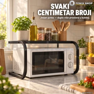 Metalna kuhinjska polica jedan nivo iznad mikrotalasne 53 cm