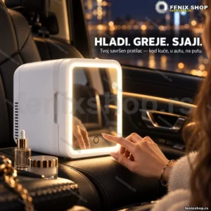 Mini frižider 4L sa ogledalom i led svetlom 220v i 12v