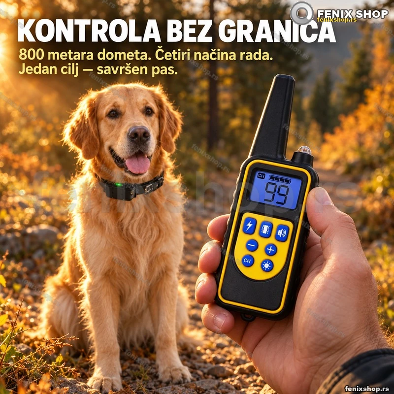 Ogrlica za Dresuru Pasa sa Dometom 800m – 4 Načina Rada Ogrlica za Dresuru Pasa sa Dometom 800m – 4 Načina Rada