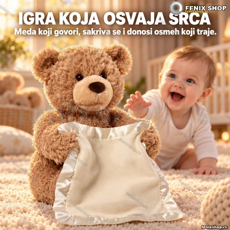 Plišani veseli meda koji govori i igra žmurke Plišani veseli meda koji govori i igra žmurke